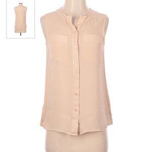 Theory 100% silk sleeveless button up tank